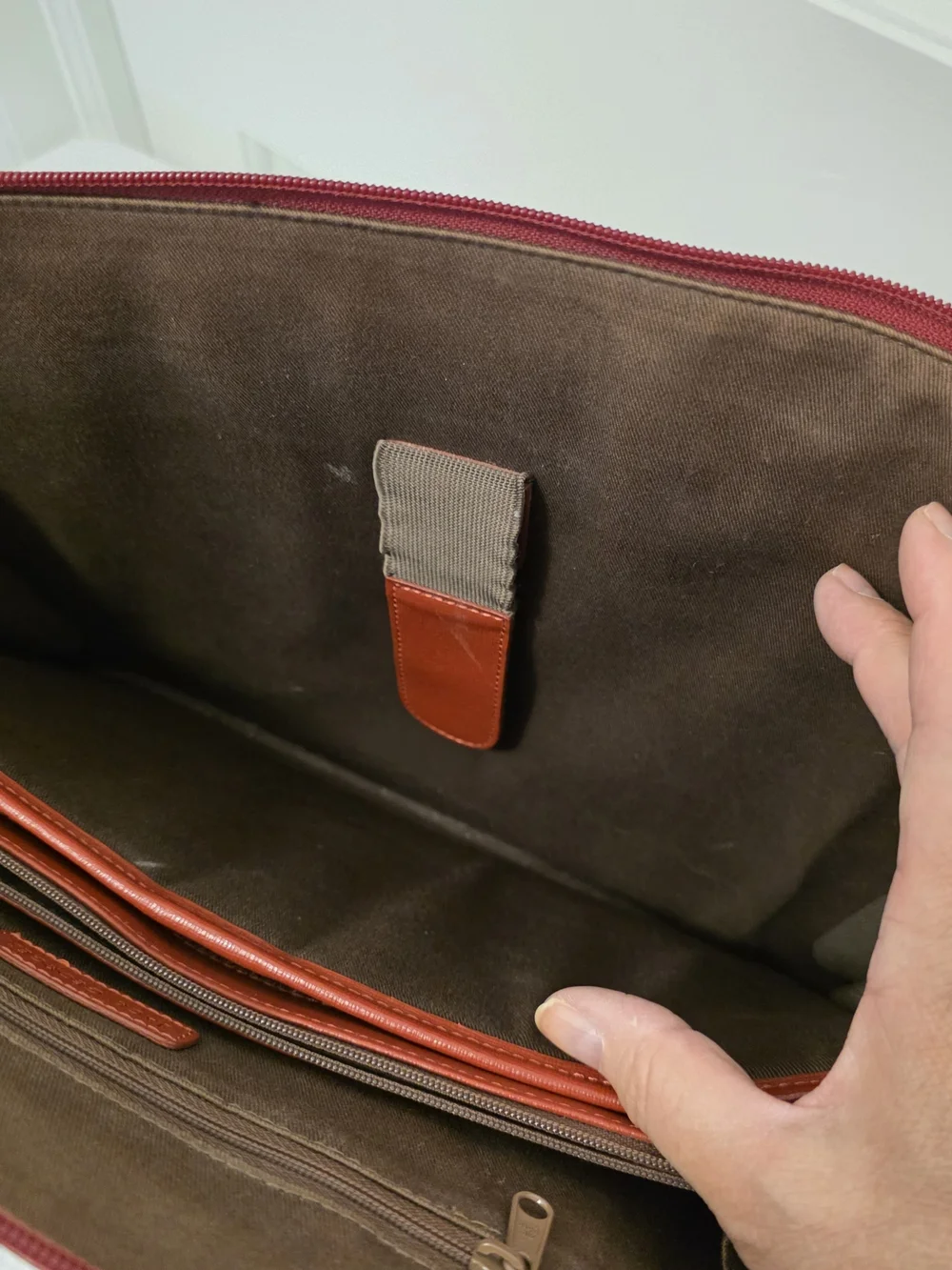 Jack Georges Red Safiano Leather Laptop Tote, Business, Travel, School
